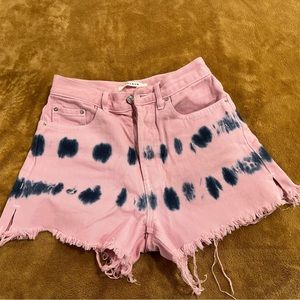 Pacsun pink and blue tie dye shorts